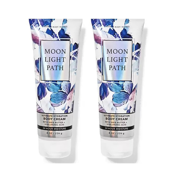 Bath & Body Works Ultimate Hydration Body Cream For Women 8 Fl Oz 2- Pack (8 Ounce (Pack of 2), Moonlight Path)