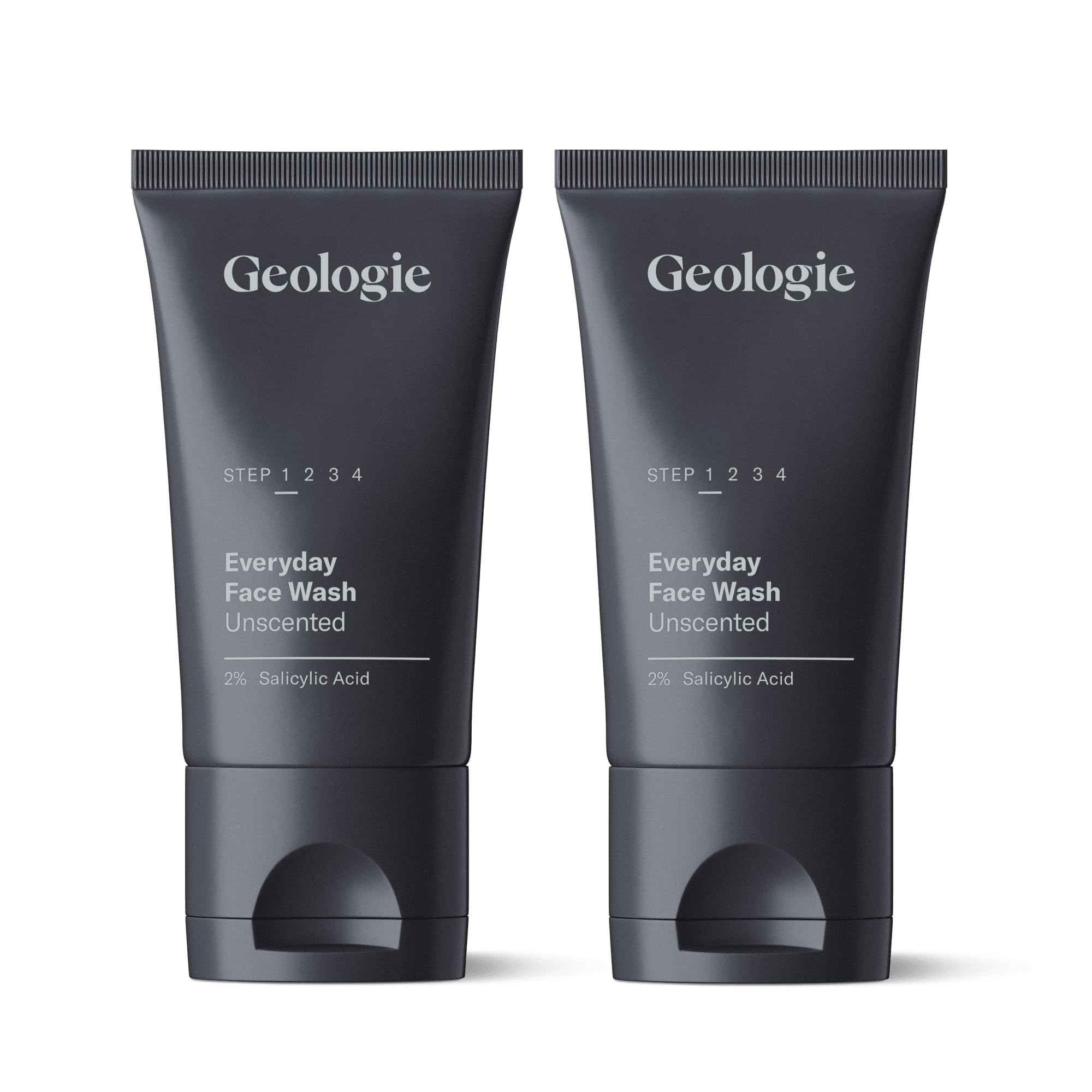 Geologie 2% Salicylic Acid Unscented Face Wash | Fragrance-Free Facial Cleanser for Men & Women | Acne & Oil Control | Non-irritating, Deep Cleansing & BHA Exfoliating Face Wash | 2-Pack