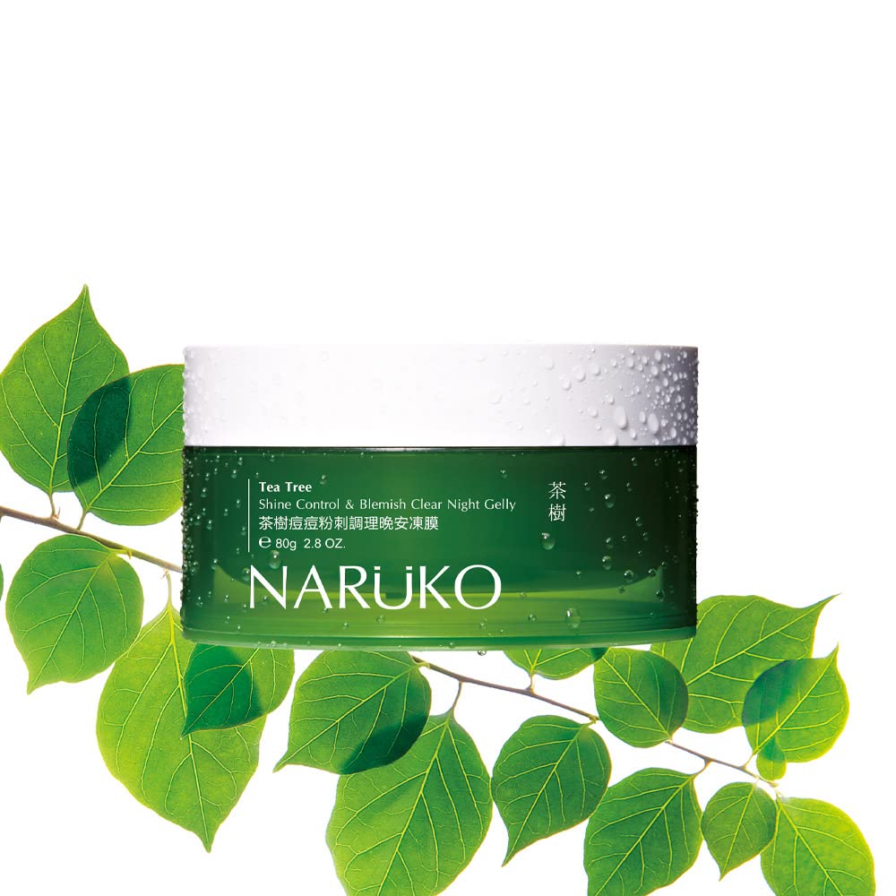Naruko Tea Tree Overnight Sleep Gelly, Sleeping Facial Mask, Skin Care for Hydrating, Pore Refining and Relxation, 2.8 oz, 80g