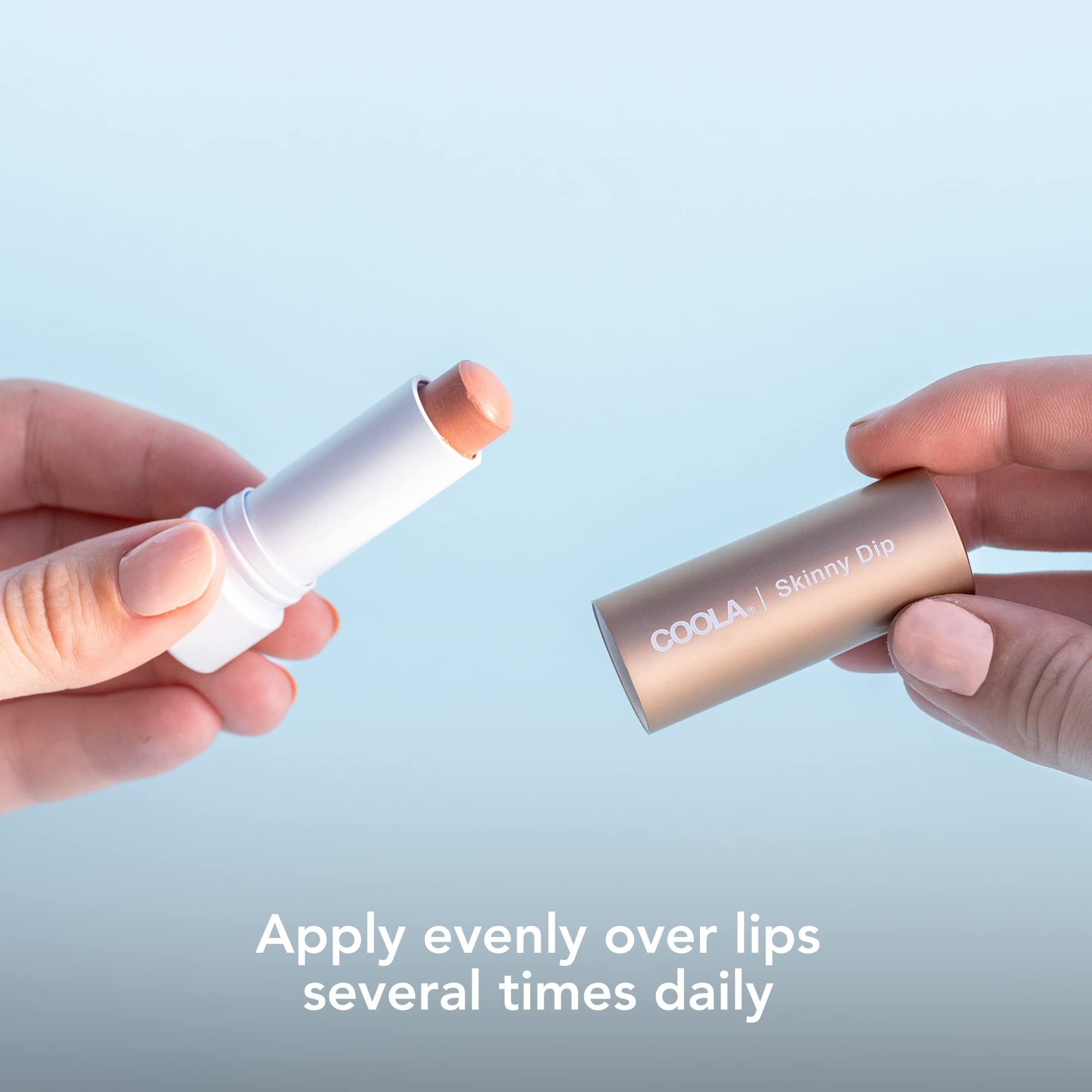 COOLA Organic Mineral Sunscreen Tinted Lip Balm, Lip Care for Daily Protection, Broad Spectrum SPF 30, Skinny Dip, 0.15 Oz