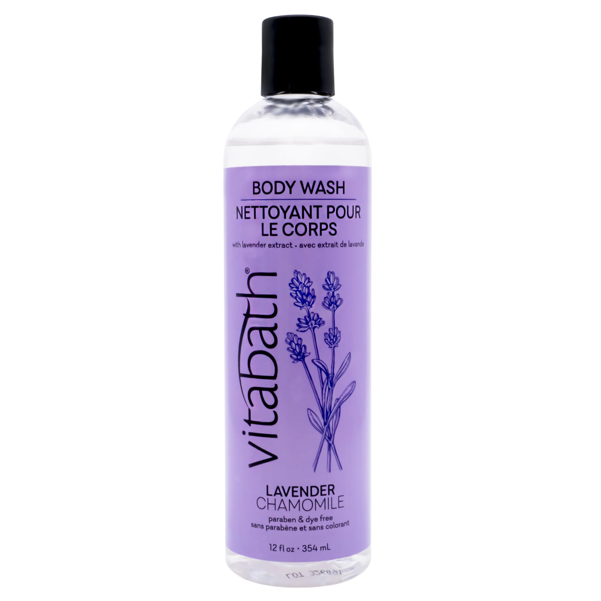 Vitabath Lavender Chamomile Body Wash Moisturizing Bath & Shower Cleanser Infused with Vanilla - Skin-Softening Aromatherapy - Cruelty-Free, Paraben-Free - 10 oz