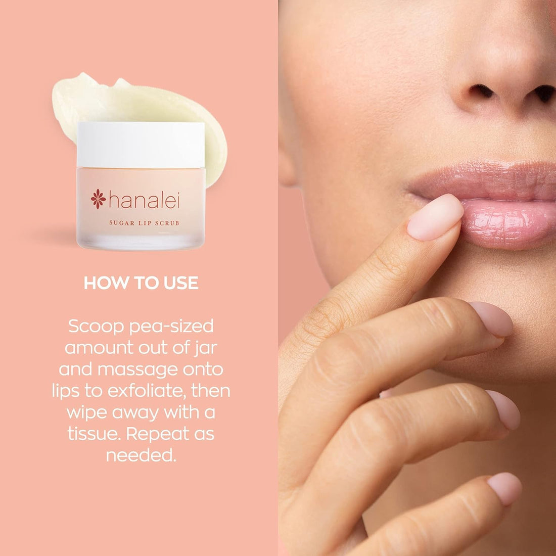 Sugar Lip Scrub by Hanalei Beauty Company (Cruelty-free) Net Weight 22g