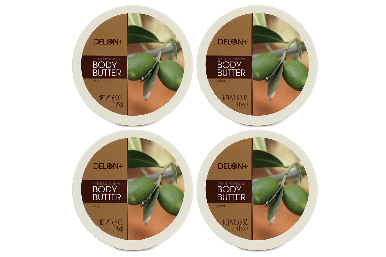 DELON Intense Moisturizing Olive Body Butter 6.9 Ounce 4 Pack