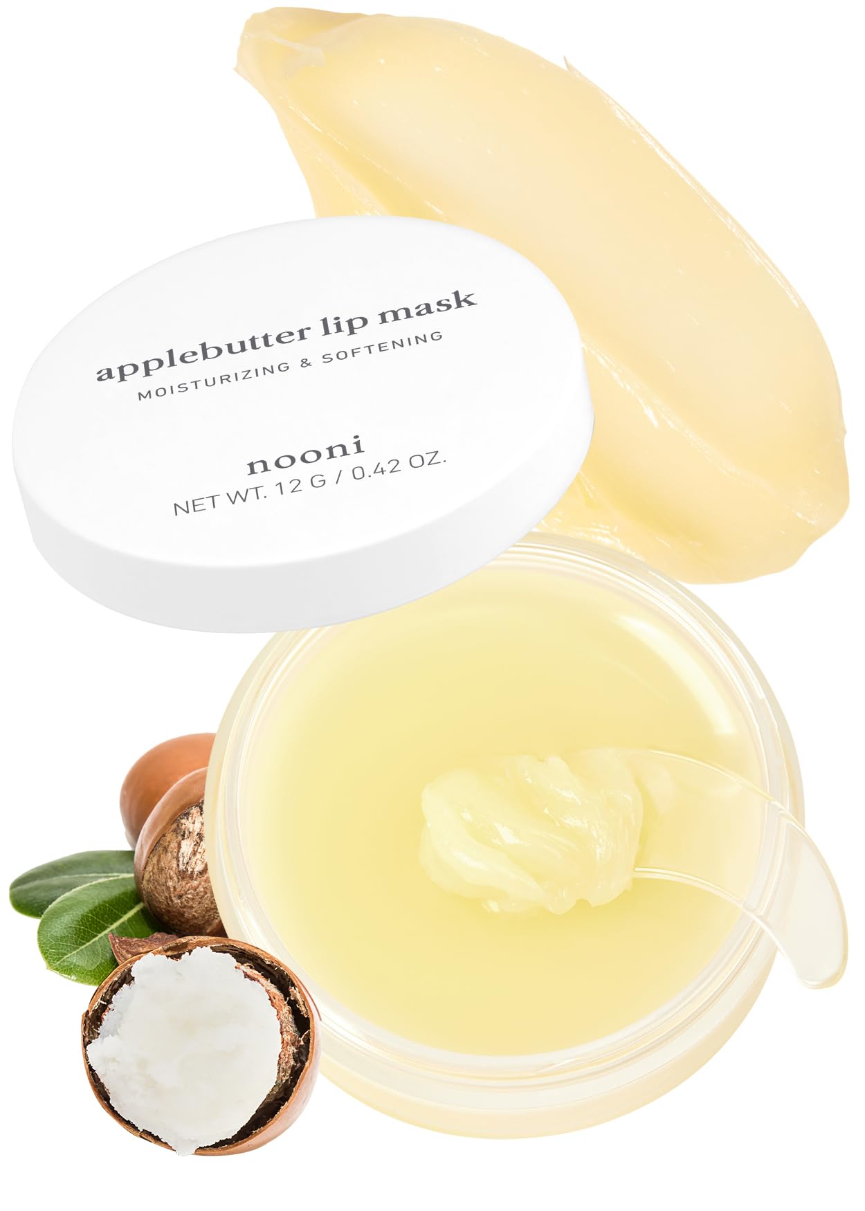 NOONI Applebutter Lip Mask 0.42 Ounces, Moisturzing lip care, Softening formula, Mineral oil free, Day&Night protect lip care, Rich lip balm, Ultra moisture, Peeling lips, Lip primer, Lip scrub