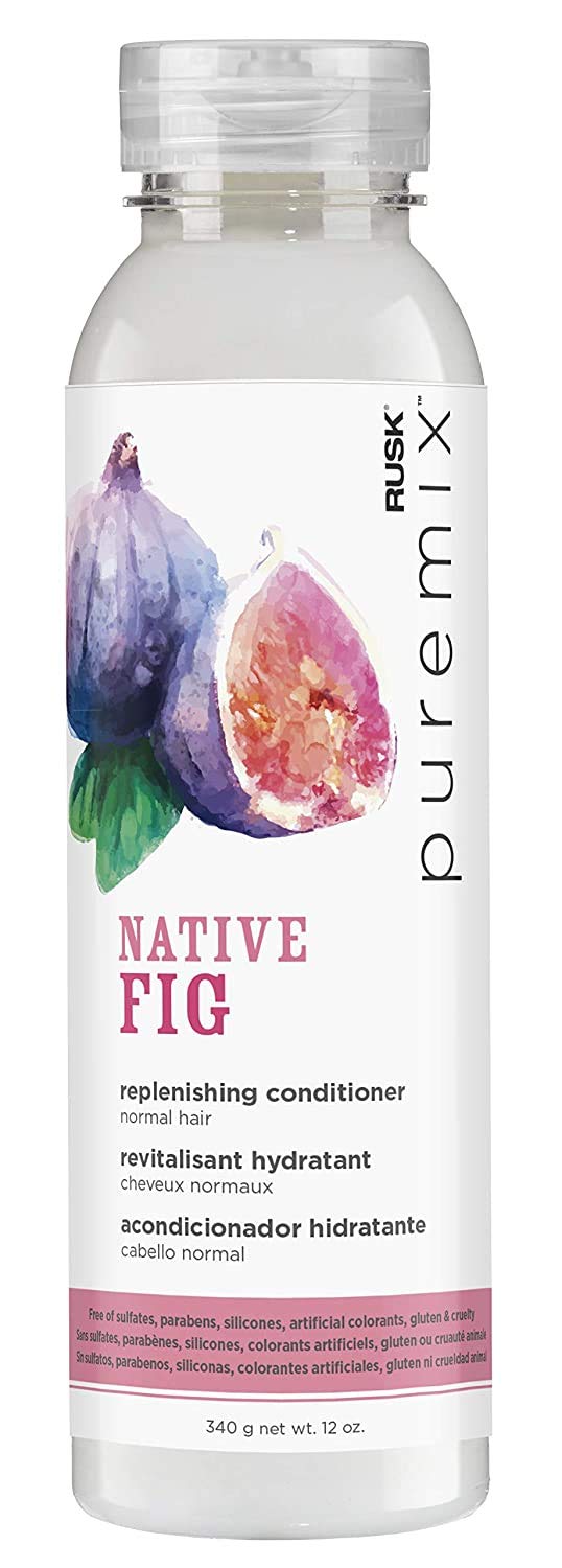 RUSK Puremix Native Fig Replenishing Conditioner for Normal Hair, Detangles and Restores Hair's Moisture Levels, 12 oz
