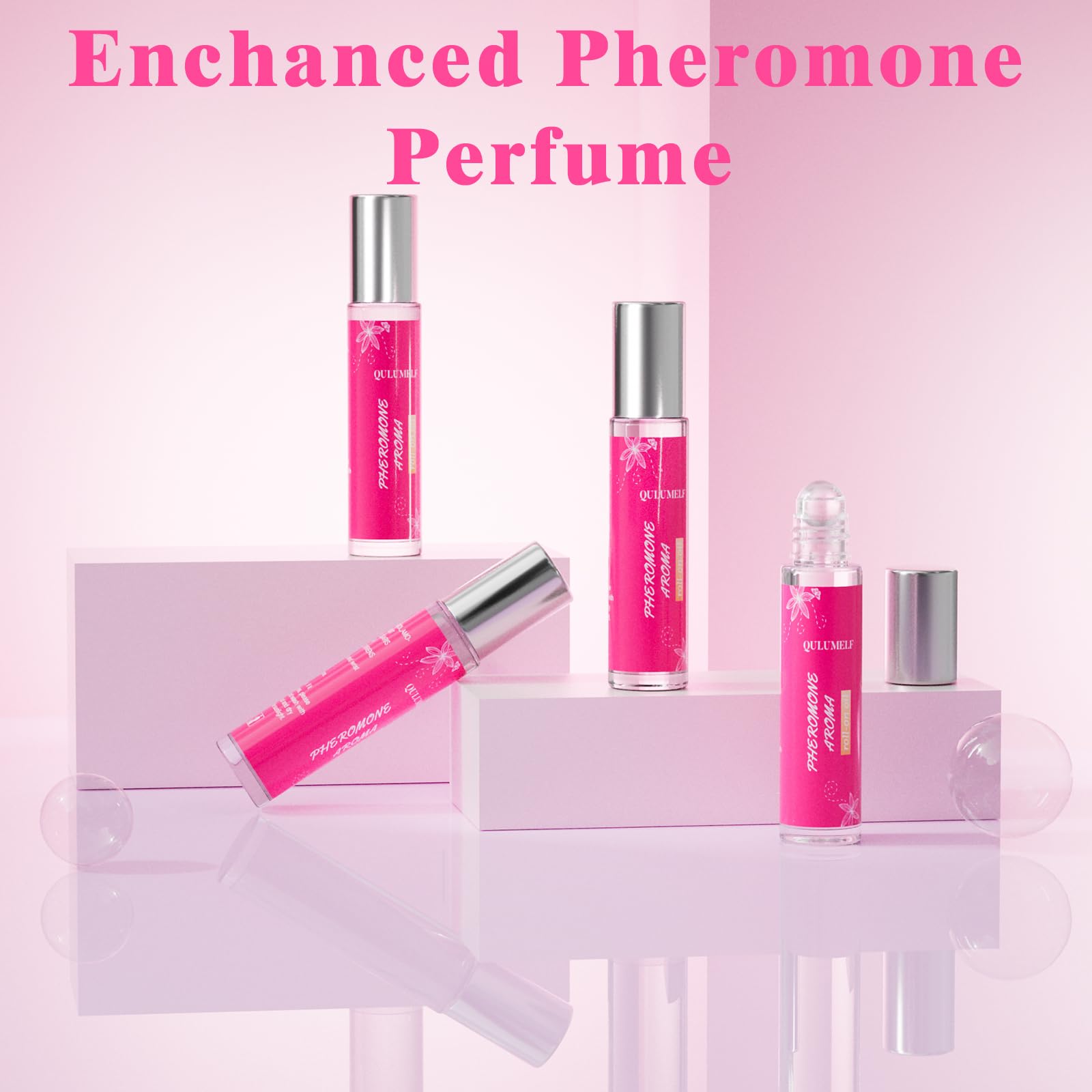 QULUMELF Pheromone Perfume for Women,Fragrance Pheromone Cologne Attract Men, Long Lasting Women's Perfume, Roller Ball Design, Portable and Fruity