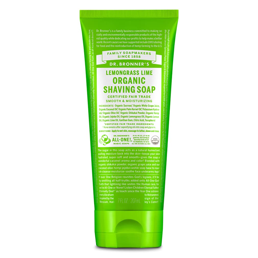 Dr. Bronner's Shaving Gel, Lemongrass Lime - 7 oz