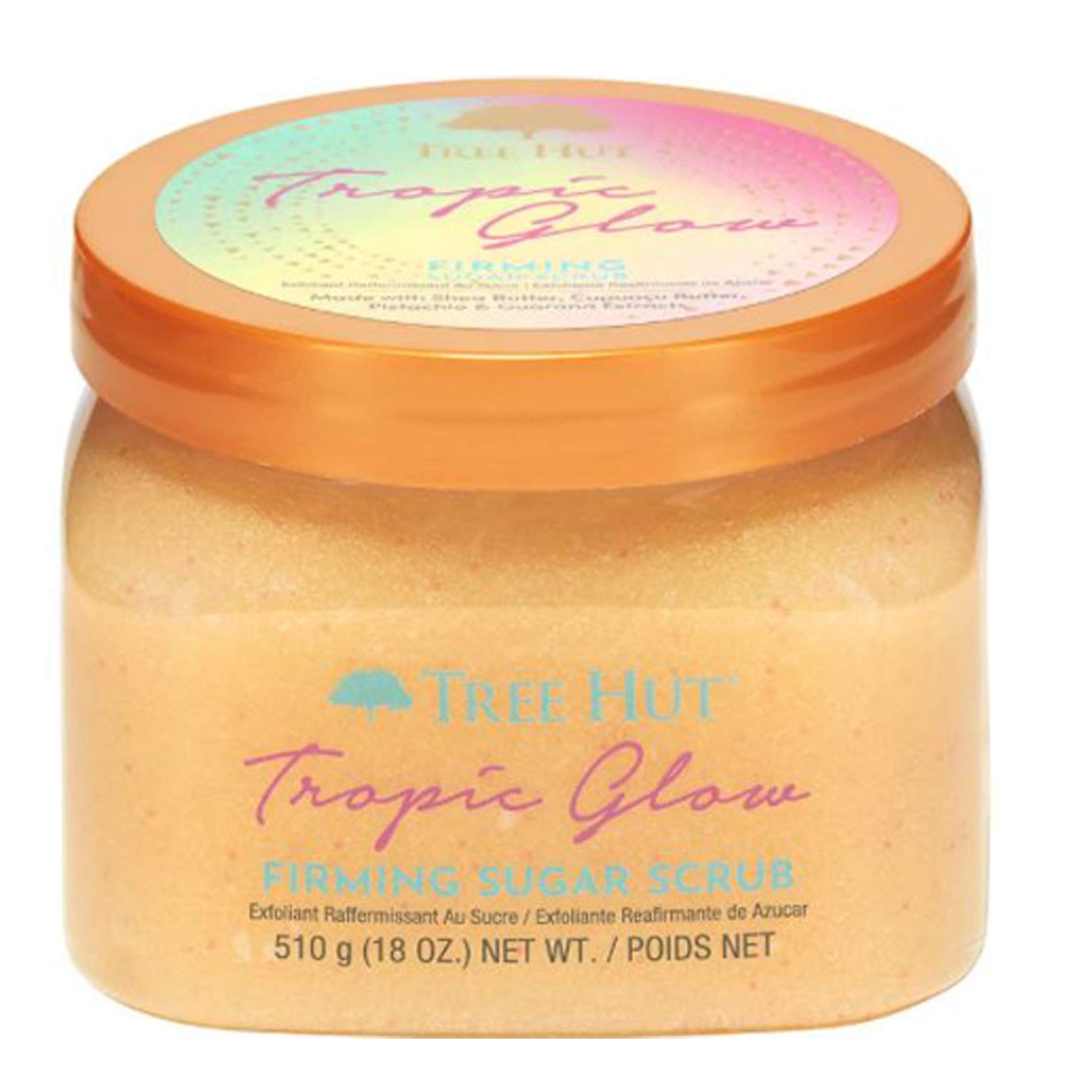 TREE HUT Tropic Glow Firming Sugar Scrub 18 Oz! Formulated With Real Sugar, Certified Shea Butter And Guarana Extract! Exfoliating Body Scrub That Leaves Skin Feeling Soft & Smooth! (Tropic Glow Scrub