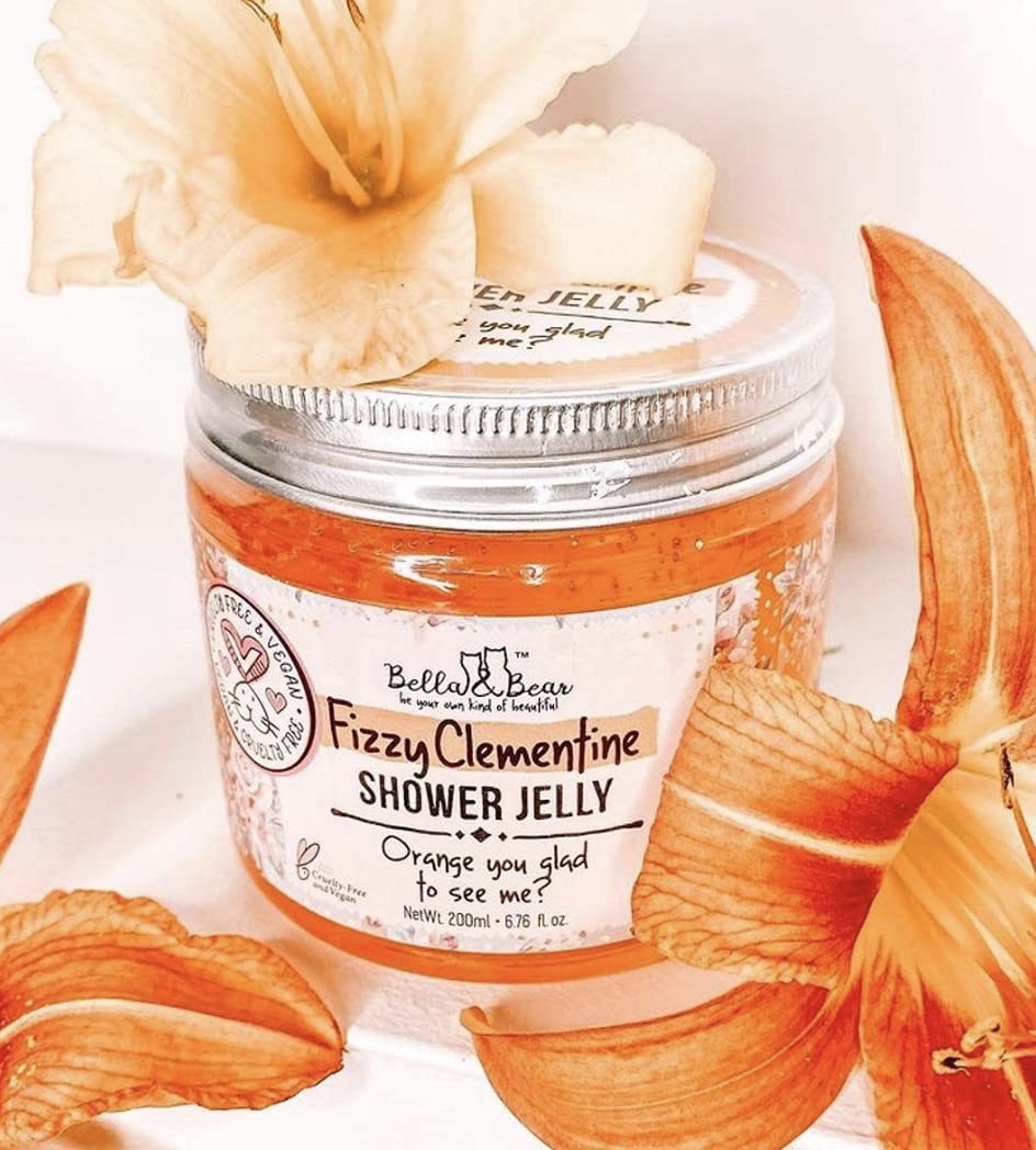 Bella & Bear Fizzy Clementine Shower Jelly, Vegan, Cruelty Free, Teen Girl Gifts 6.7oz