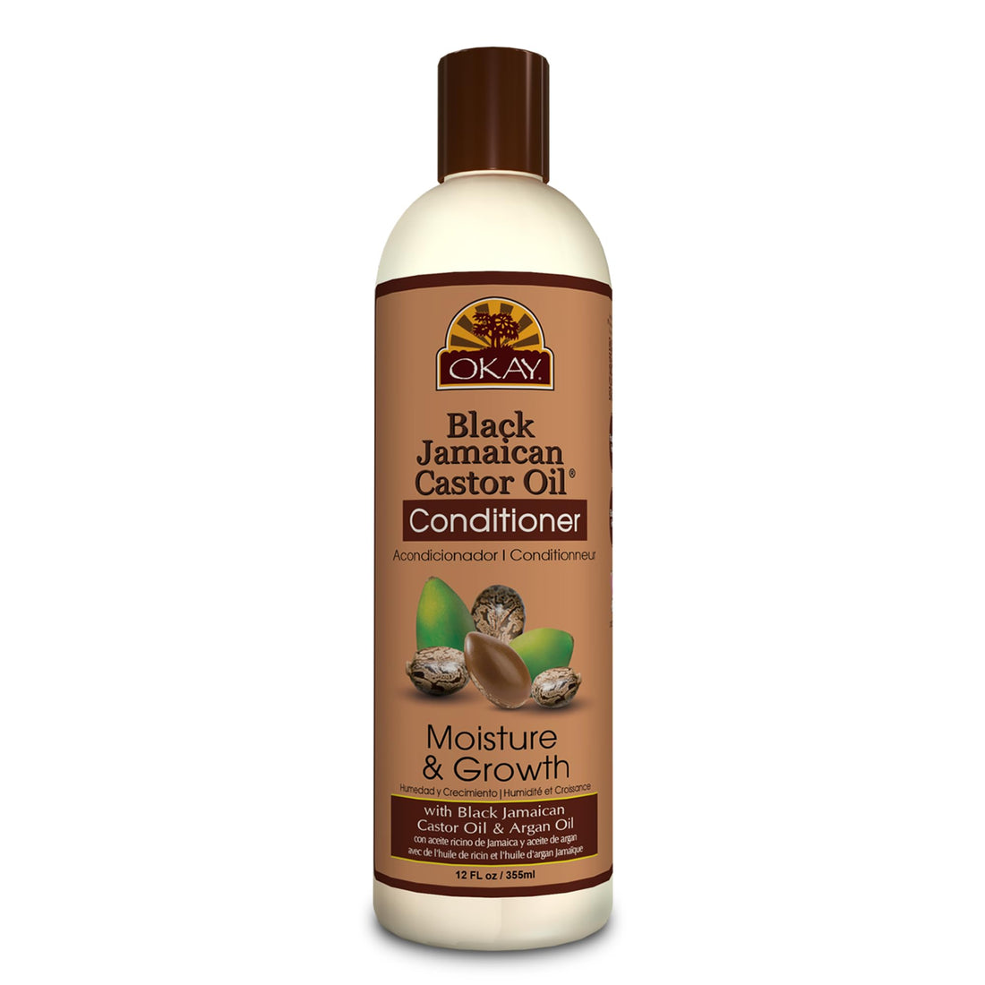 OKAY | Black Jamaican Castor Oil Conditioner | For All Hair Types & Textures | Revive - Moisturize - Grow Healthy Hair | with Argan Oil & Shea Butter | Free Of Parabens, Silicones, Sulfates , PALE YEL