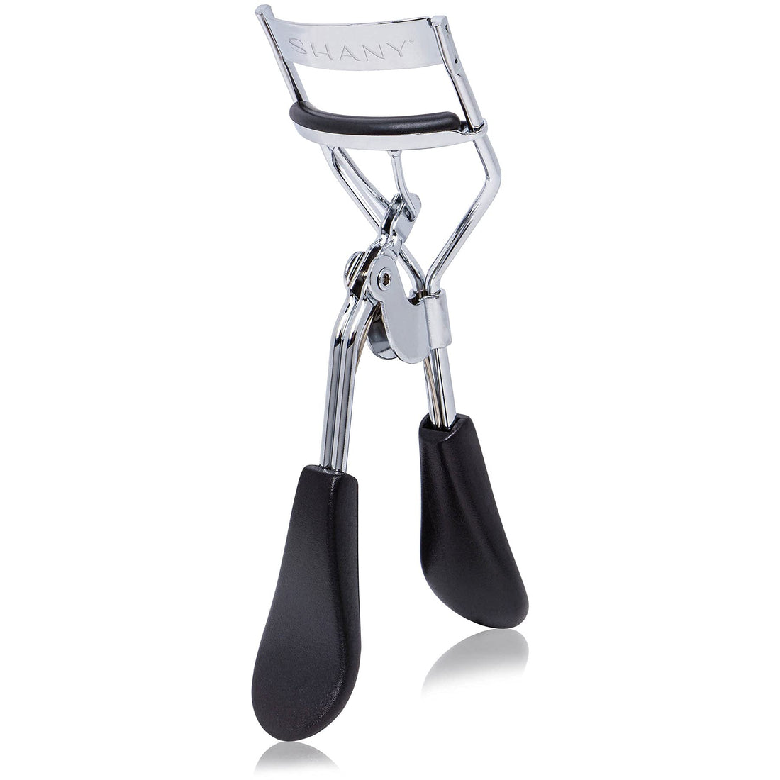 SHANY Luxe Lashes Eyelash Curler - Professional Makeup Tool for Eyelashes with Two Silicone Refill/Replacement Pads - Black and Silver