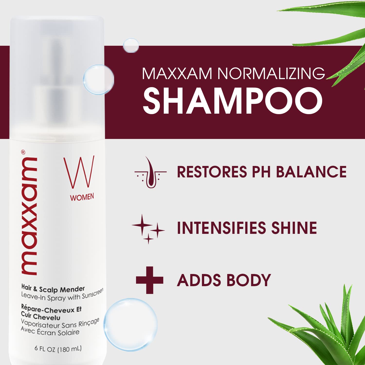 Maxxam Normalizing pH Restoring Daily Shampoo with Sunscreen and Moisturizers, For Color Treated Hair, Sulfate Free, 10 Fl Oz