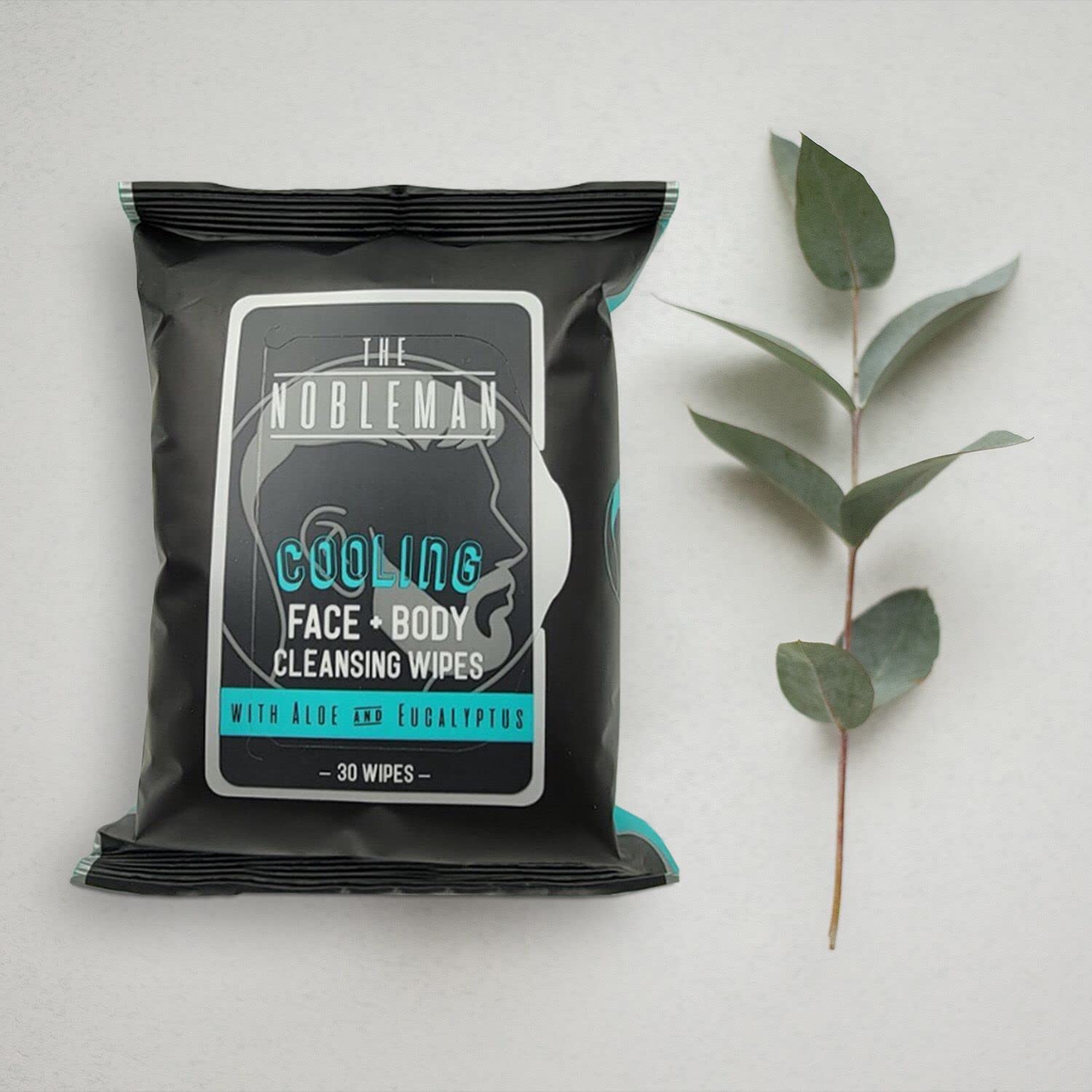 Men's Cooling Face + Body Cleansing Wipes - 30ct