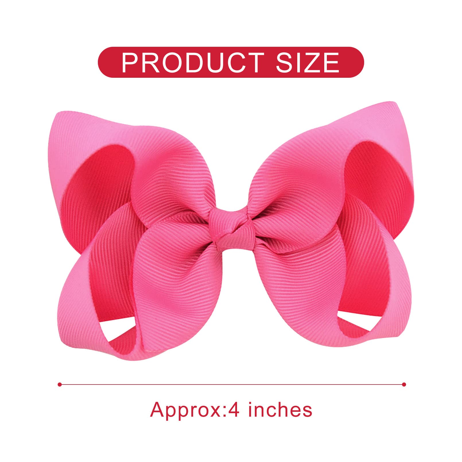 DEEKA 16 PCS 4 Hand-made Hair Bow Grosgrain Ribbon Solid Color Hair Bow Alligator Clips Hair Accessories for Little Teen Toddler Girls -Hot Pink