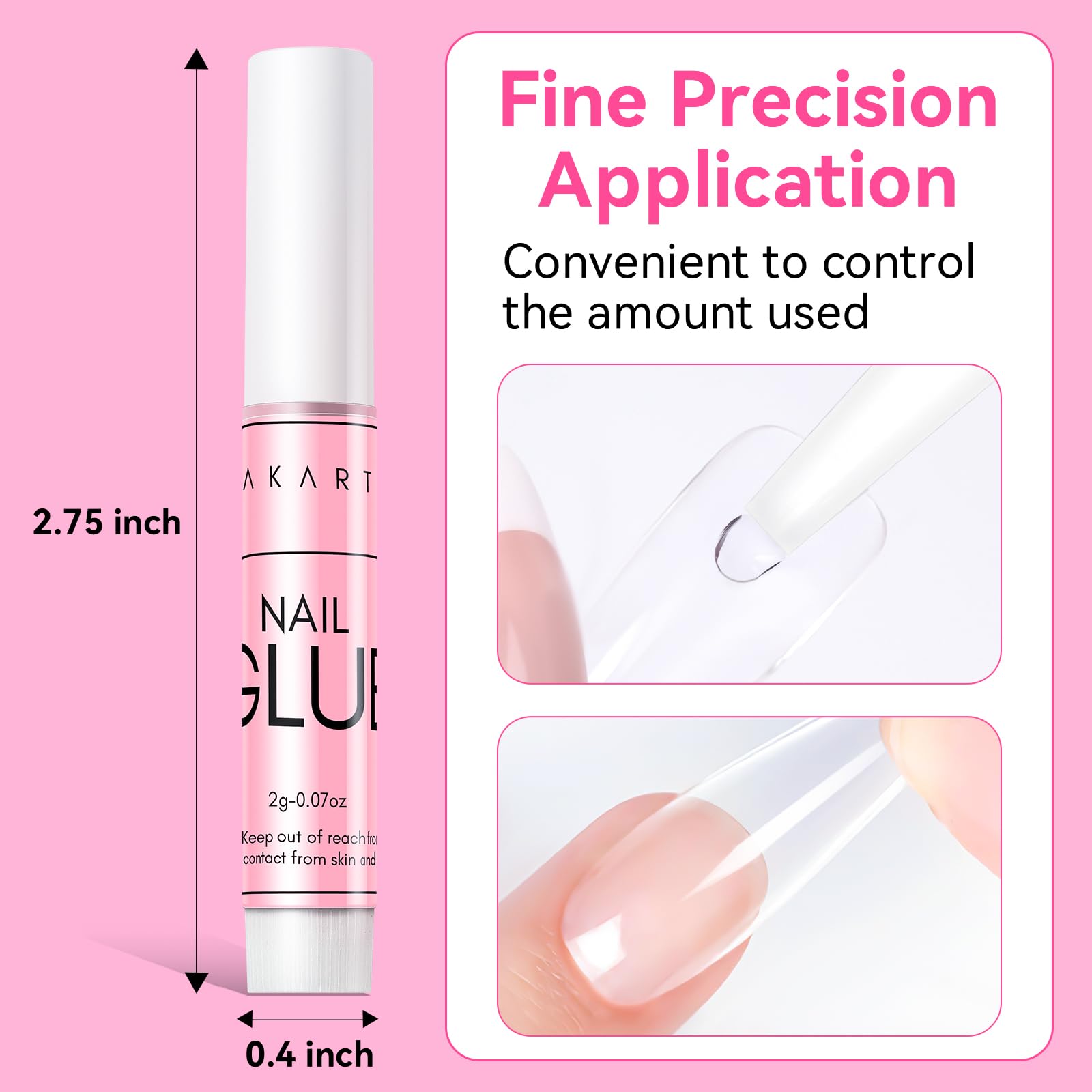 Makartt Super Strong Nail Glue for Press On Nails: Professional Acrylic Nails Nail Adhesive Bond Nail Tips Glue for Stick On Nails Long Lasting Nail Glue for Fake Nails Broken Nails Repair 10Pcs