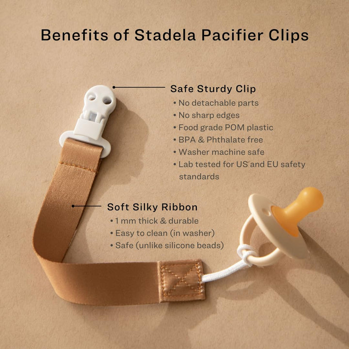 Stadela Baby Pacifier Clip Leash Soothie Teething Ring and Teether Toy Holder for Boy 4 Pack Baby Shower Birthday Gift Set Forest Animals Buffalo Check Plaid Arrows Deer (Hunting Adventure)