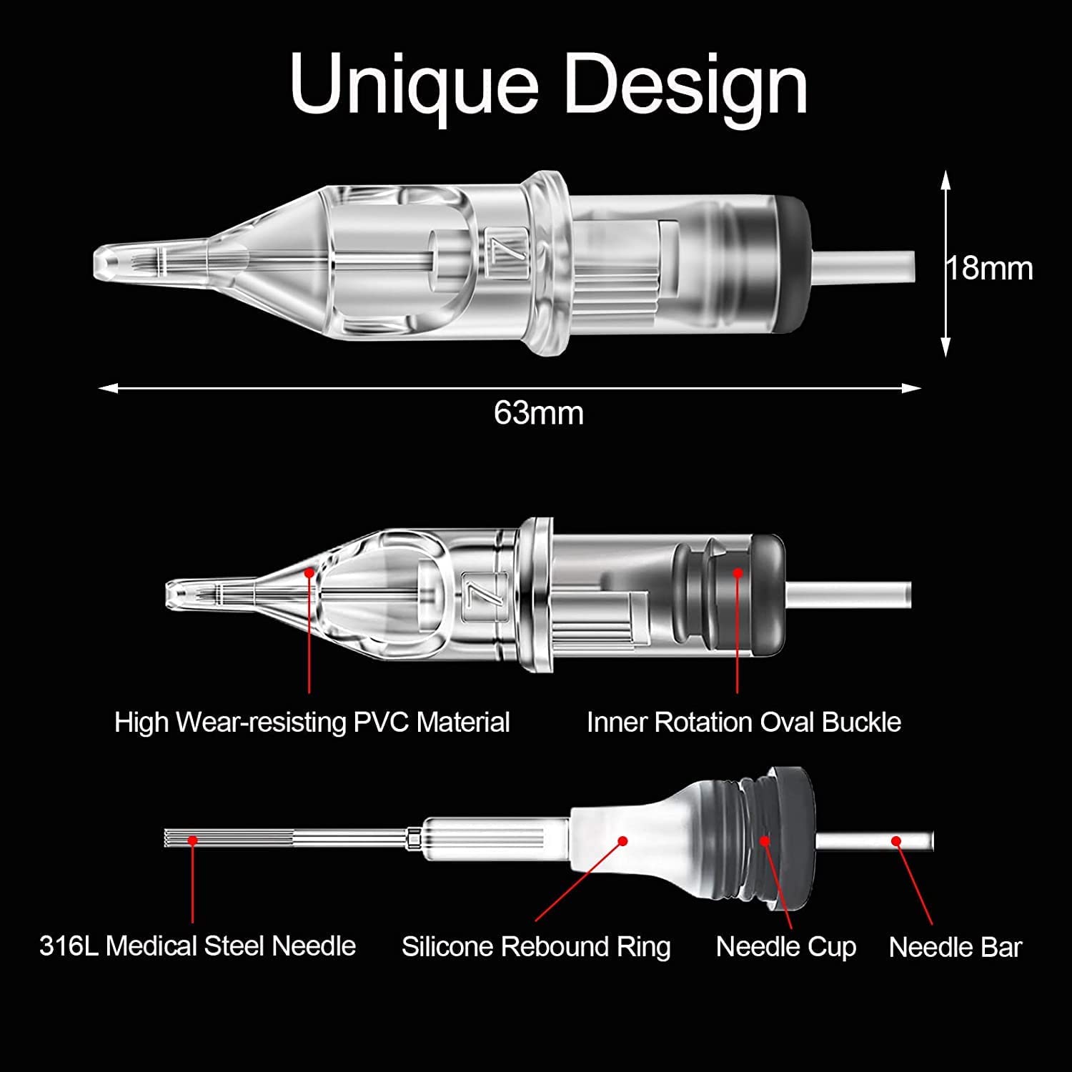 Tattoo Cartridge Needles-Tazay 80pcs Cartridge Tattoo Needles Mixed Size 3RL 5RL 7RL 9RL 7M1 9M1 7RS 9RS For Tattoo Machines, Tattoo Kit And Tattoo Supply