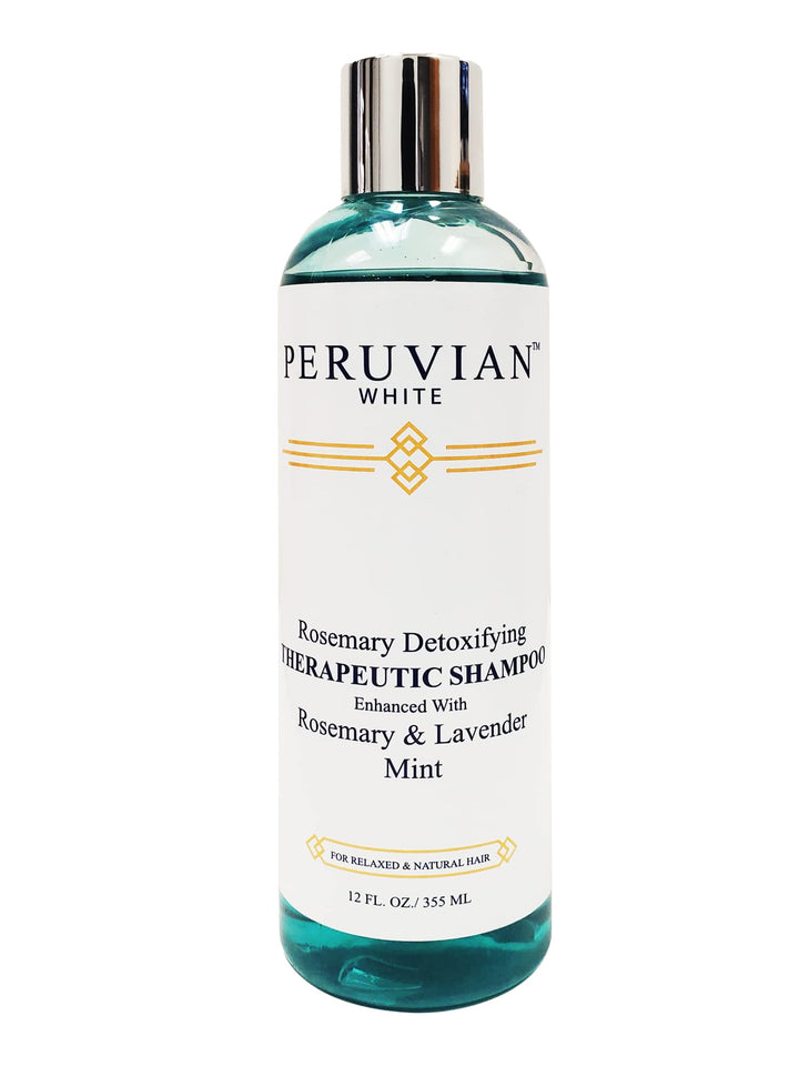 Peruvian white Rosemary Detoxifying Therapeutic Shampoo Enhanced with Rosemary & Lavender Mint (12 oz.)