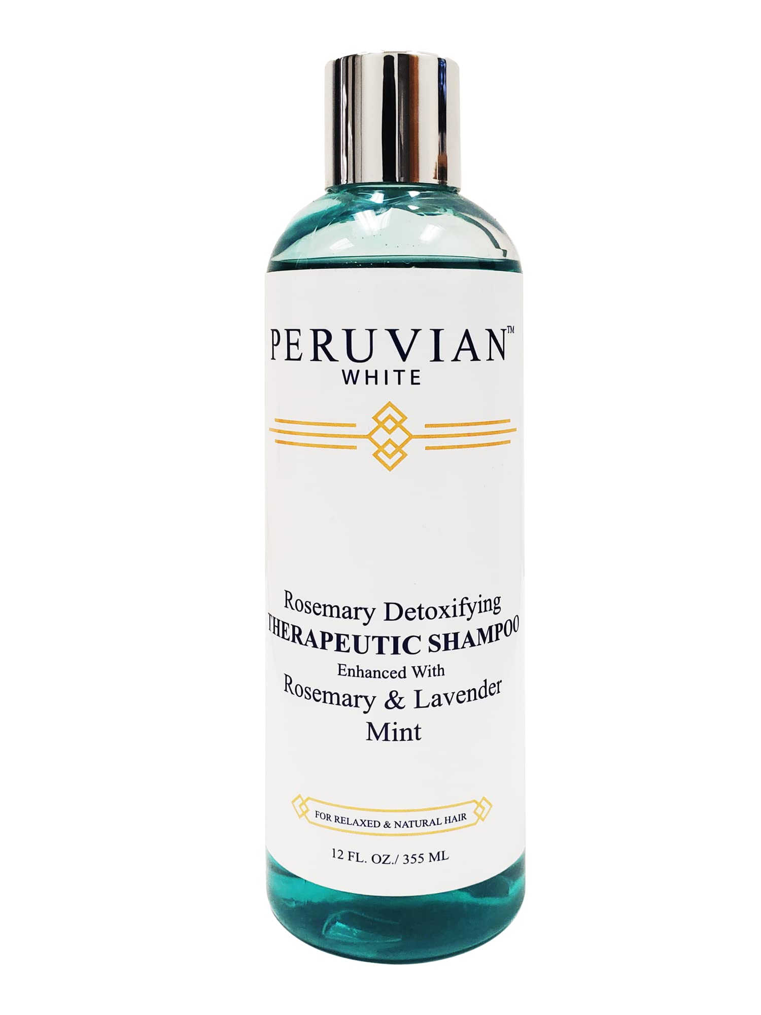 Peruvian white Rosemary Detoxifying Therapeutic Shampoo & Conditioner Enhanced with Rosemary & Lavender Mint (12 oz.) (Duo Set)