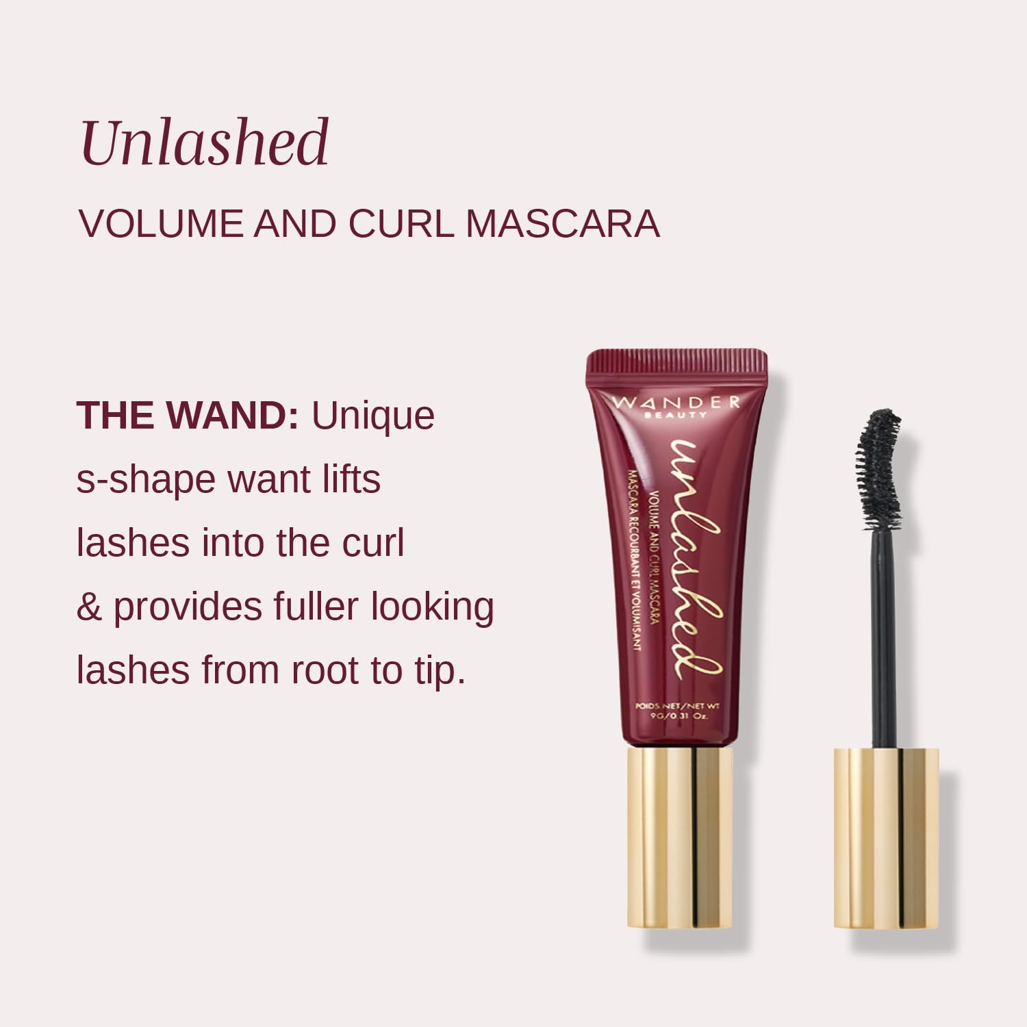 Wander Beauty Unlashed Volume And Curl Mascara In Tarmac .32 Oz Full Size