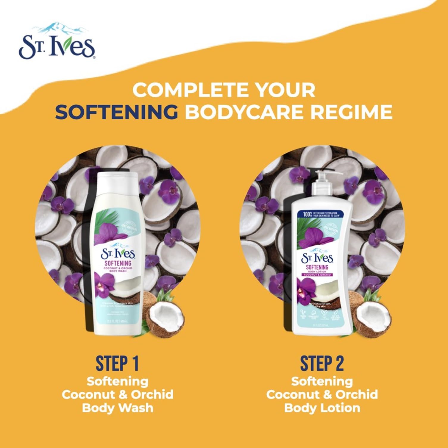 ST. Ives Naturally Indulgent Coconut Milk and Orchid Body Lotion, 621ml