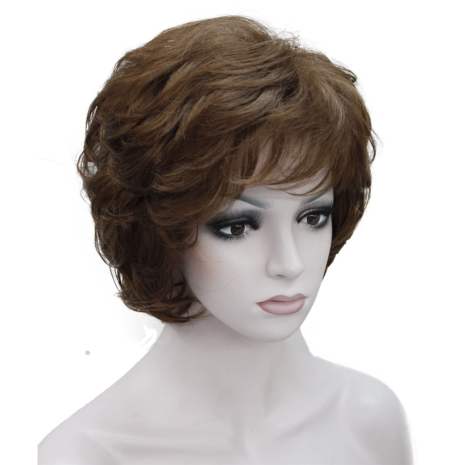 Wigingway #30: Wiginway Ladies Wigs Short Wavy Bob Wigs For Women Synthetic Capless Full Wig 9 Colors