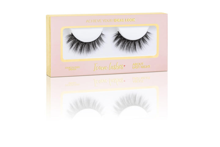 Icona Lashes Premium Quality False Eyelashes | About Last Night | Full & Luxurious | Non-Magnetic | Natural Look and Feel | Reusable | 100% Handmade & Cruelty-Free | Signature Packaging
