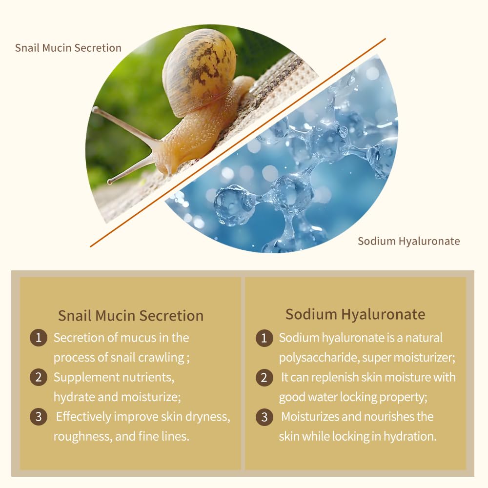 Snail Mucin Serum For Face Nourishing and Moisturizing Firming Suitable For Mature Liquid Late-night People Sensitive Skin1floz/30ml