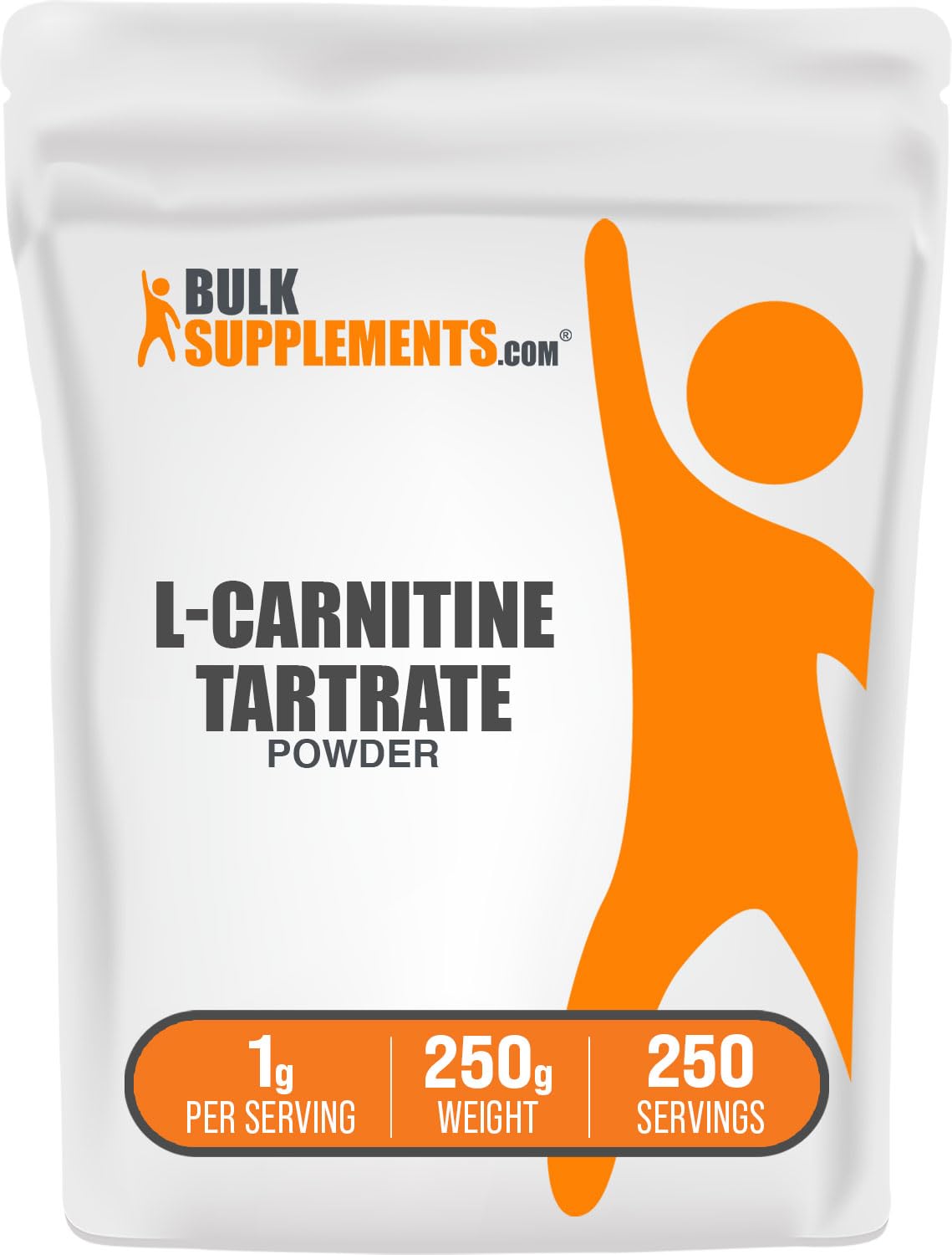 BulkSupplements.com L-Carnitine Tartrate Powder - Carnitine Supplement, L-Carnitine L-Tartrate, L Carnitine 1000mg - Unflavored & Gluten Free, 1000mg per Serving, 250g (8.8 oz) (Pack of 1)