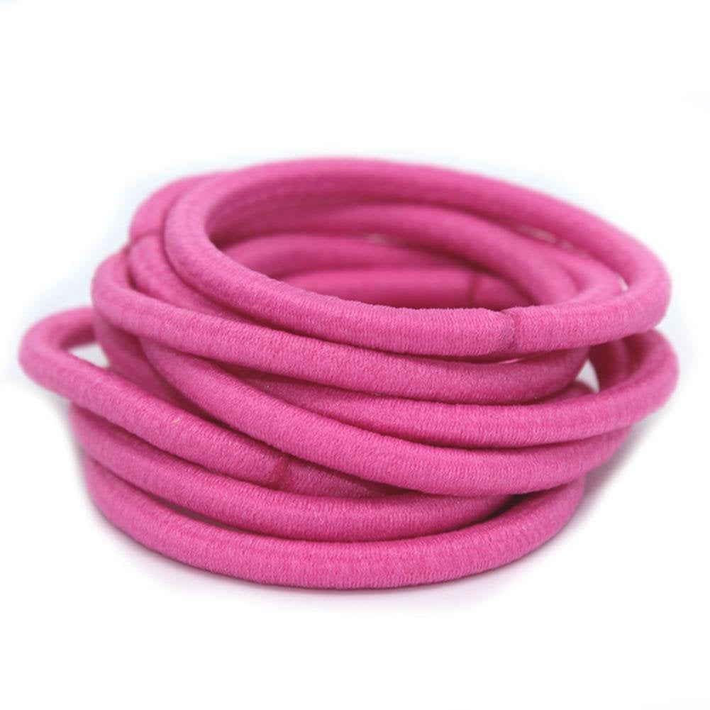 100 Pcs, Hot Pink: La Tartelette 4 Mm Elastic Bands Hair Ties Children Rubber Hair Headbands - 100 Pcs (Hot Pink)