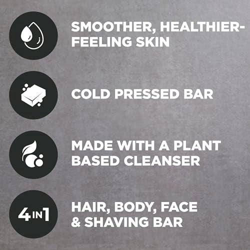 DOVE MEN + CARE Cleansing Soap Bar 4 Count to Rebuild Skin in the Shower Mixed Formulated Plant Based Ingredients 3.51 Oz