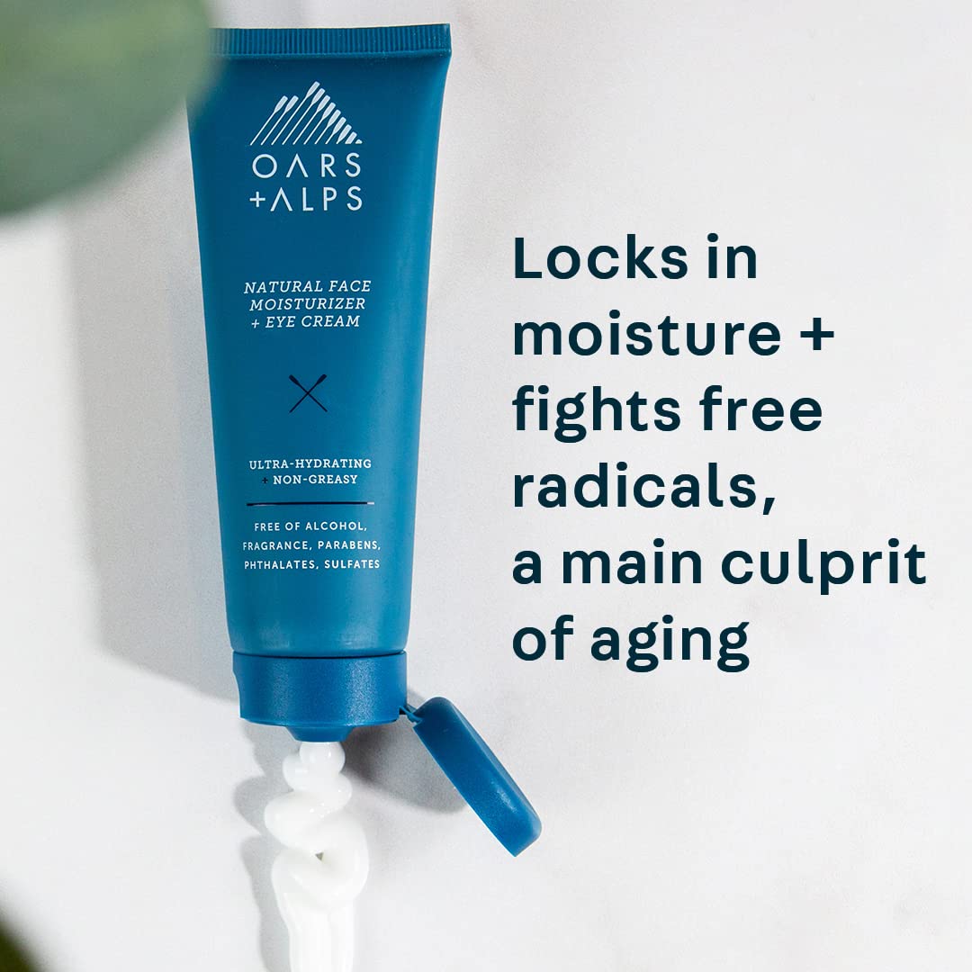 Oars + Alps Face Moisturizer and Eye Cream, Easter Basket Stuffer, Hydrates Skin with Shea Butter and Jojoba Oil, Anti Aging, Vegan and Gluten Free