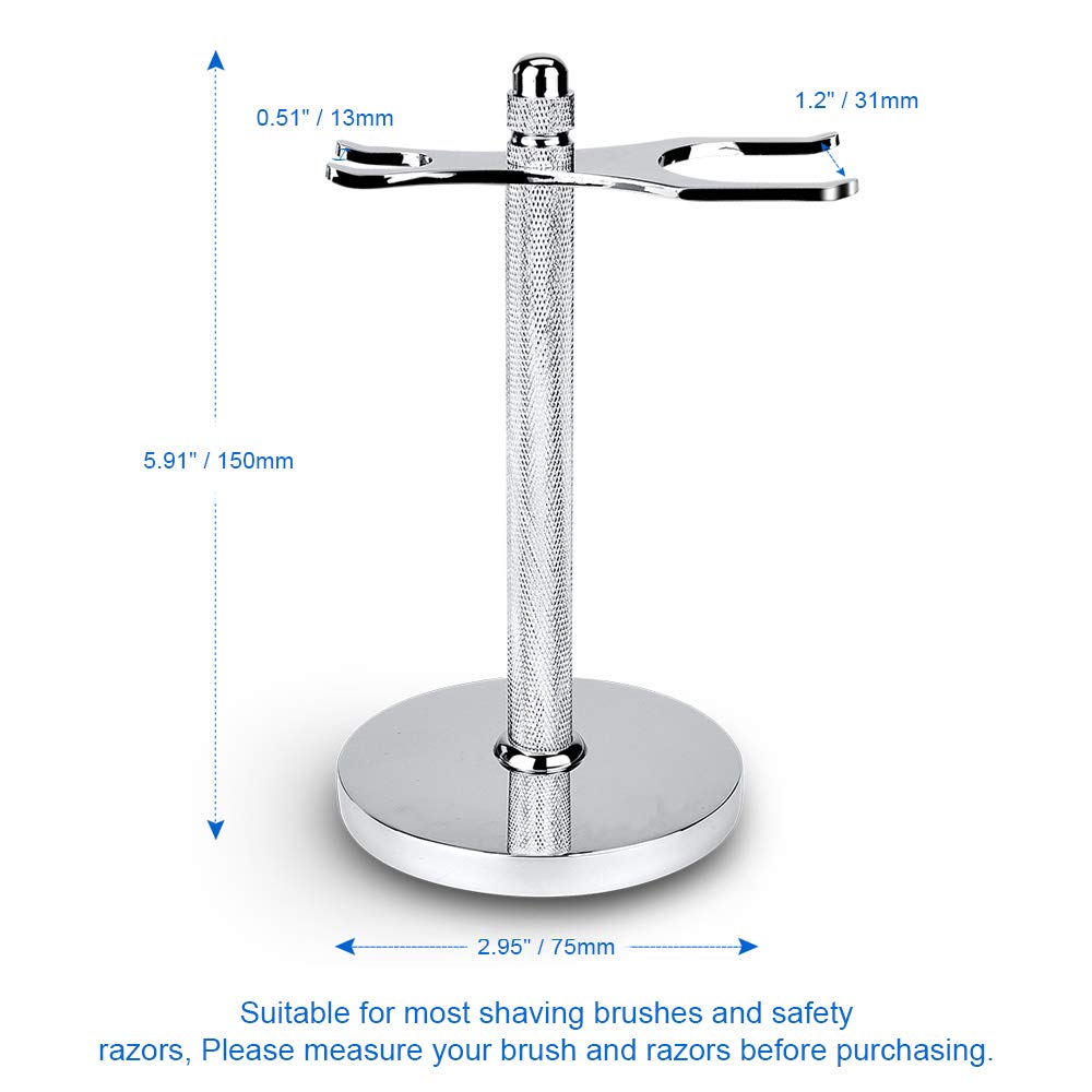 CHARMMAN Safety Razor and Shaving Brush Stand, Wider Openings, Wider Base, Manly Look