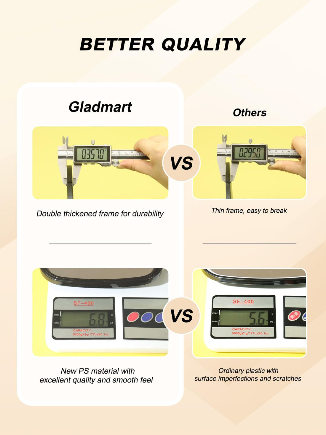 Gladmart Hand Mirror Salon Barber Hairdressing Handheld Mirror with Handle(Square Black 7.4 x 10.3 inches)