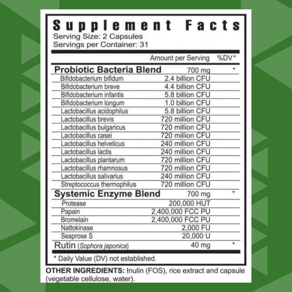 Youngevity Ultimate Nightly Essense - Probiotics with Enzymes - 14 + Strains - Systemic Enzymes - Cutting Edge - 62 Capsules (Pack of 1)
