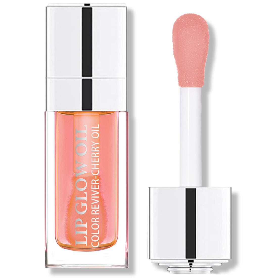 Miniling Hydrating Plumping Lip Oil Gloss Balm Care Transparent Toot Oil, Tinted Sheer Color Liquid Moisturizing Non-Sticky Nourishing Repairing Products(PINK)