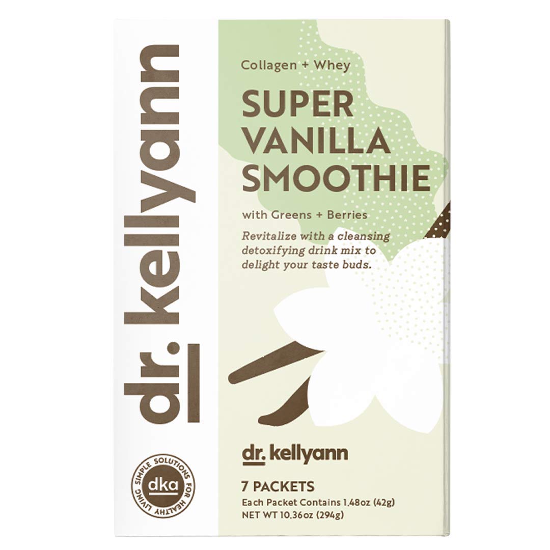 Dr. Kellyann Super Vanilla Collagen Smoothie (7 Packets) – Protein Shake, Keto & Paleo-Friendly, Supports Skin & Gut, 1 Pack