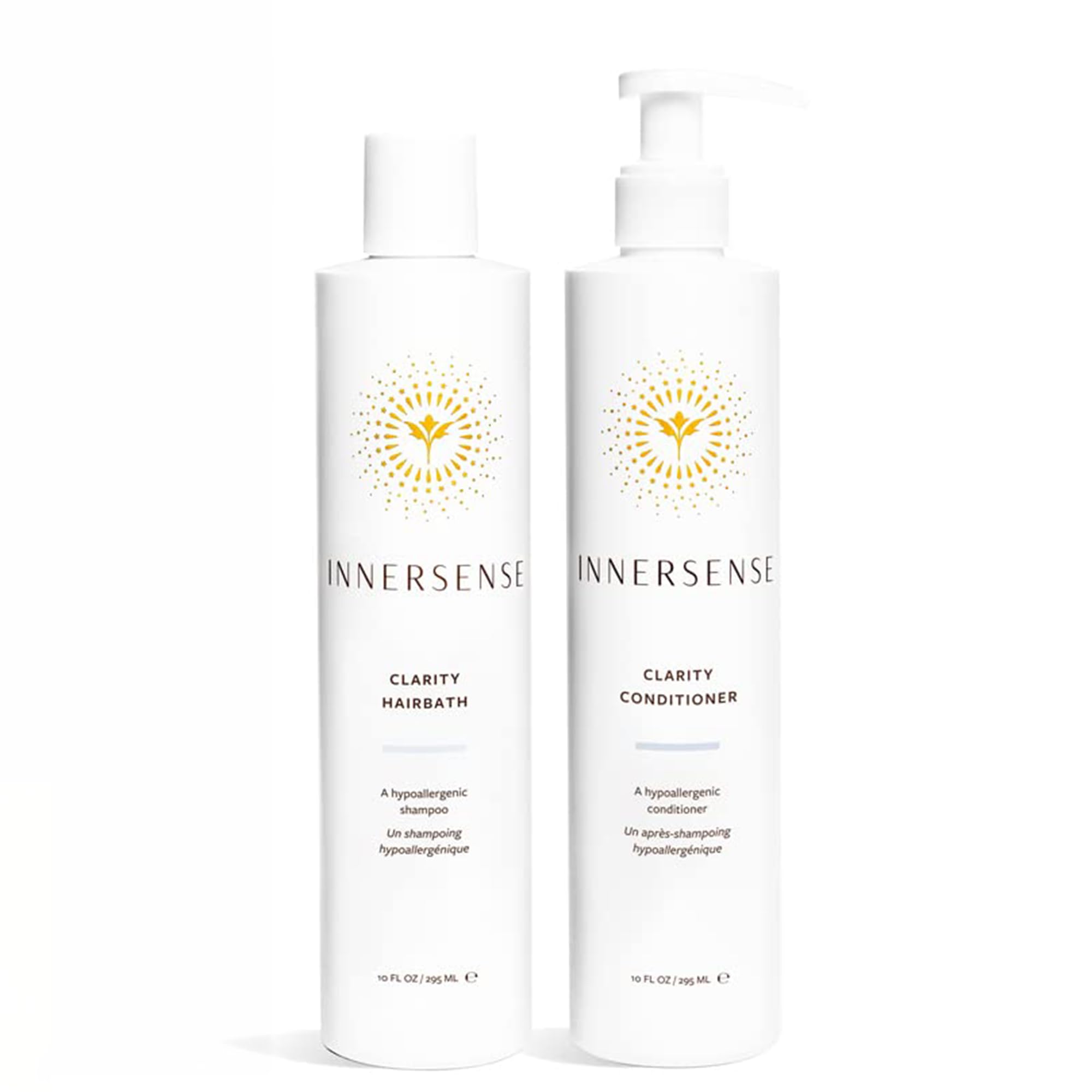 Innersense Organic Beauty - Natural Clear + Calm Hypoallergenic Clarity Hairbath + Conditioner Duo | Non-Toxic, Cruelty-Free Haircare (10 fl oz | 295 ml)