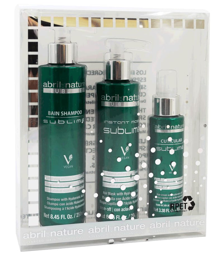 abril et nature - Professional Repair Hair Care Set - Sublime - Shampoo, Mask, and Serum Pack for Damaged, Thick, and/or Porous Hair - Nourishing and Hydrating - 550 ml