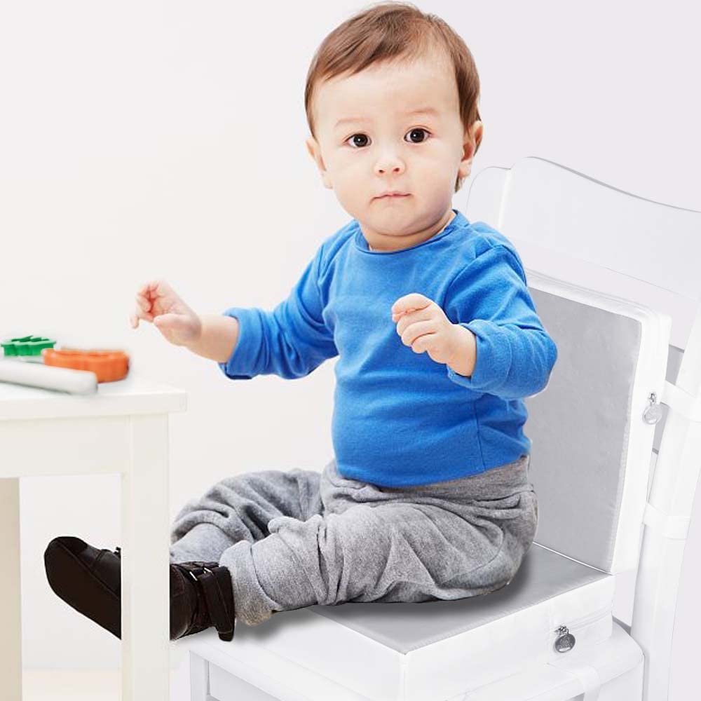 2PCS Booster Seat for Dining Table, Chair Increasing Cushion for Toddler Baby Kids, Portable Dismountable Adjustable Highchair Booster - Grey