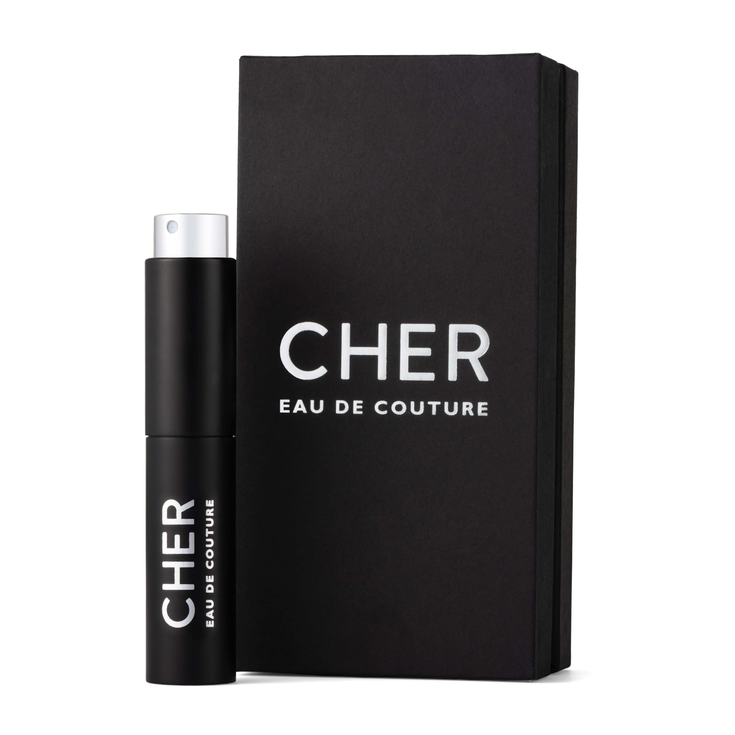 Cher Eau de Couture Atomizer in a Luxury, Matte Mini for Travel, a Spicy, Bold & Classic Scent with Notes of Bergamot, Jasmine & Vanilla Orchid, 0.34 fl oz