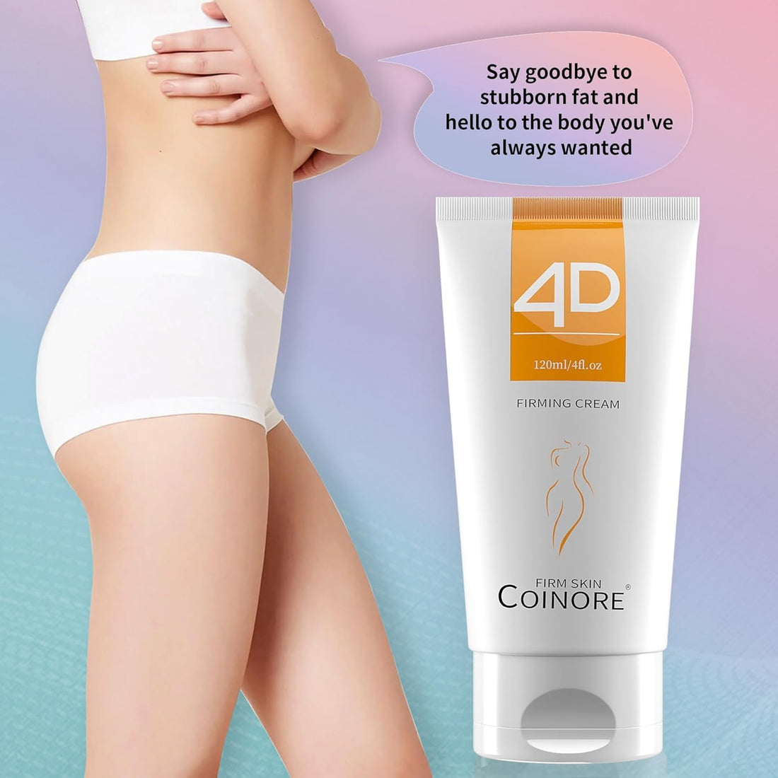 B Flat Belly Firming Cream - Stomach Cellulite Firming Cream, Thighs & Butt, Moisturizing Lotion, 4 Fl Oz