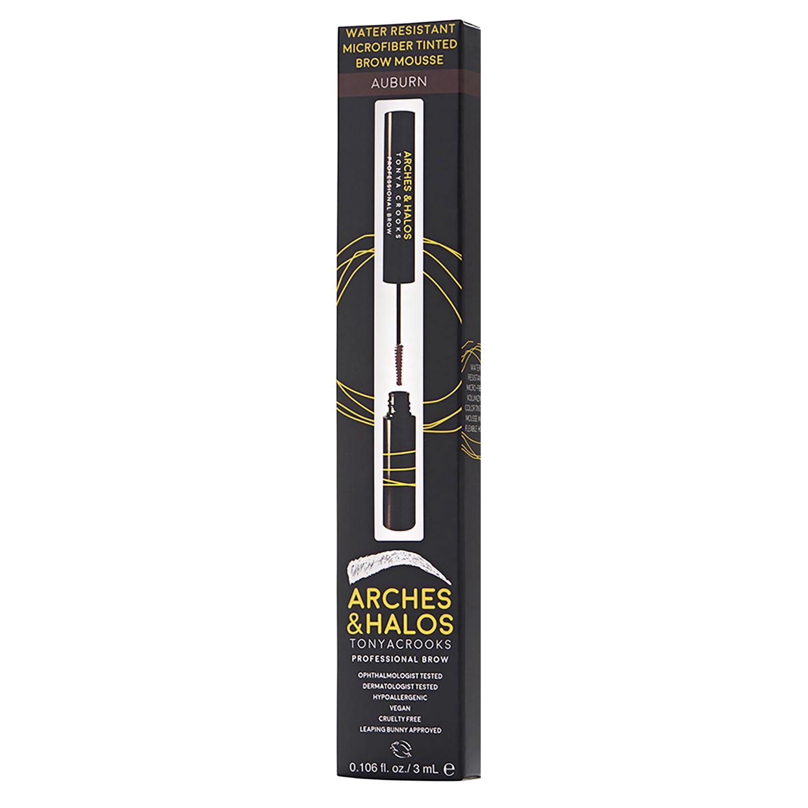 Arches & Halos Microfiber Tinted Brow Mousse in Auburn, 0.11 oz