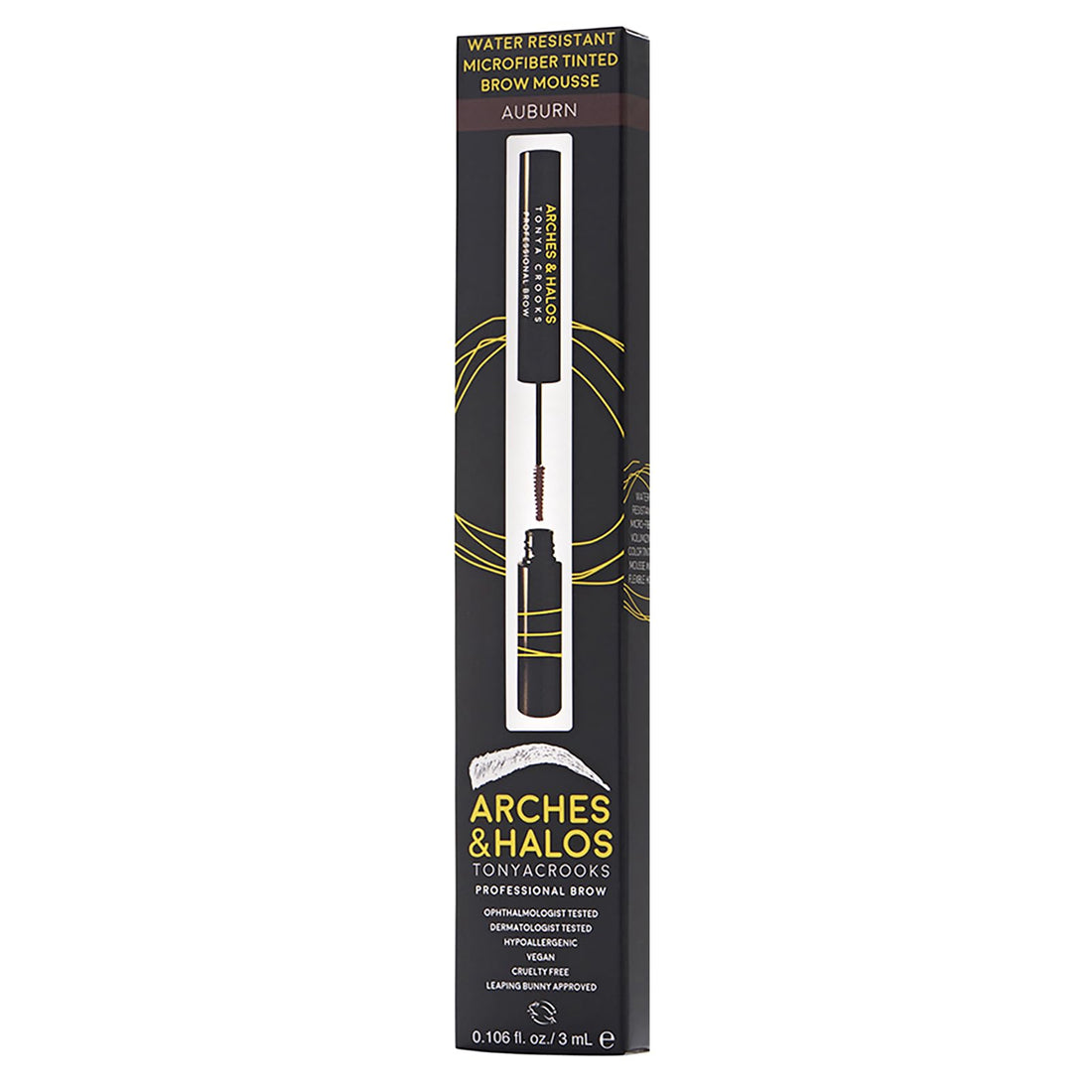 Arches & Halos Microfiber Tinted Brow Mousse in Auburn, 0.11 oz