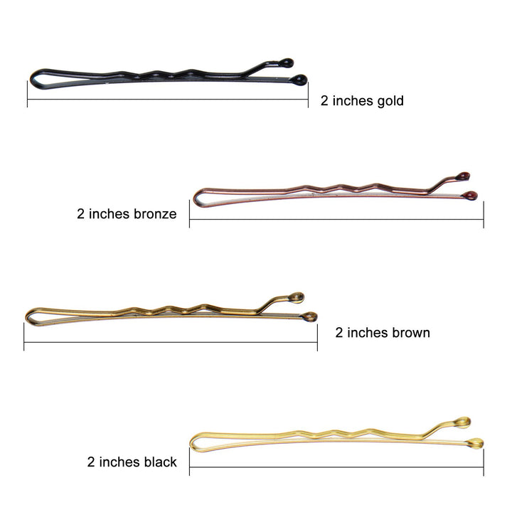 Hicarer 200 Pieces Bobby Pins 4 Colors Hair Pins Hair Clips with Clear Boxes for Girls and Women