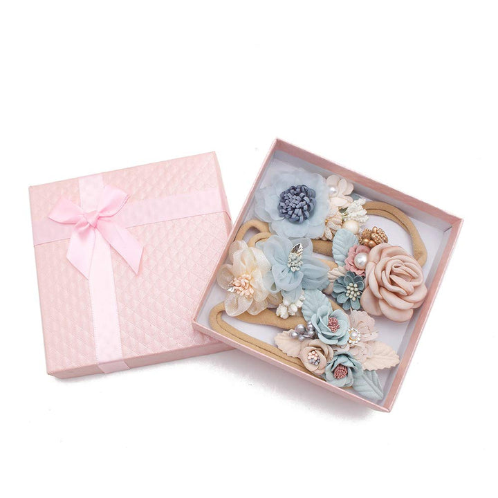 cherrboll 4pcs Baby Girl Headbands Flowers, Super Soft & Stretchy Nylon Floral Hairbands for Newborn Toddler