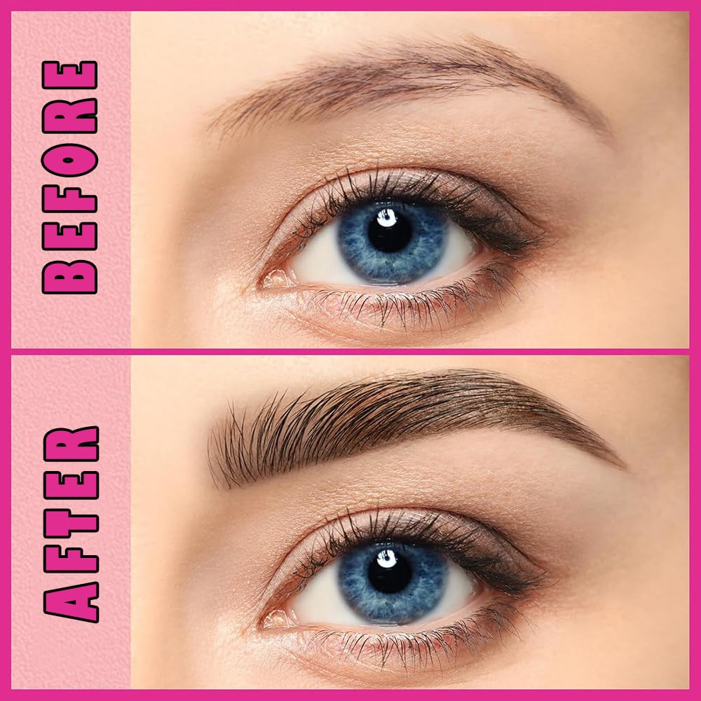 Easy Fill Hair-like Eyebrow Pen, with Liquid Fork-tips Microfilling Applicator, Mimics Natural Brow Makeup by “Linble” (#3 Gray)