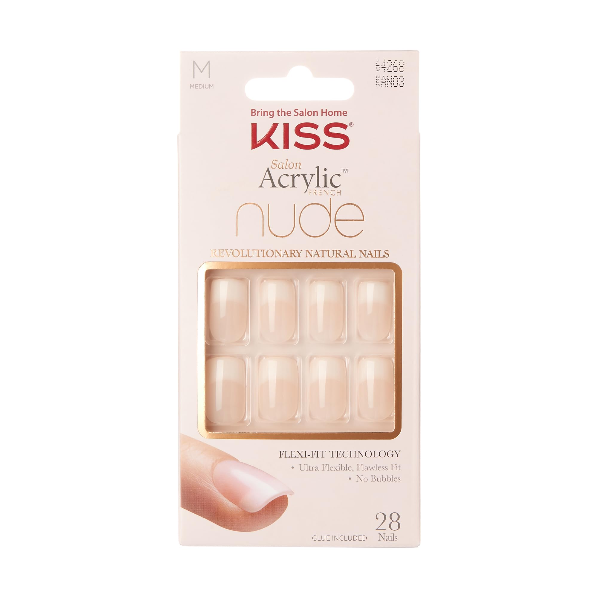 Kiss Salon Acrylic Nude French Nails 28 Count (Cashmere)