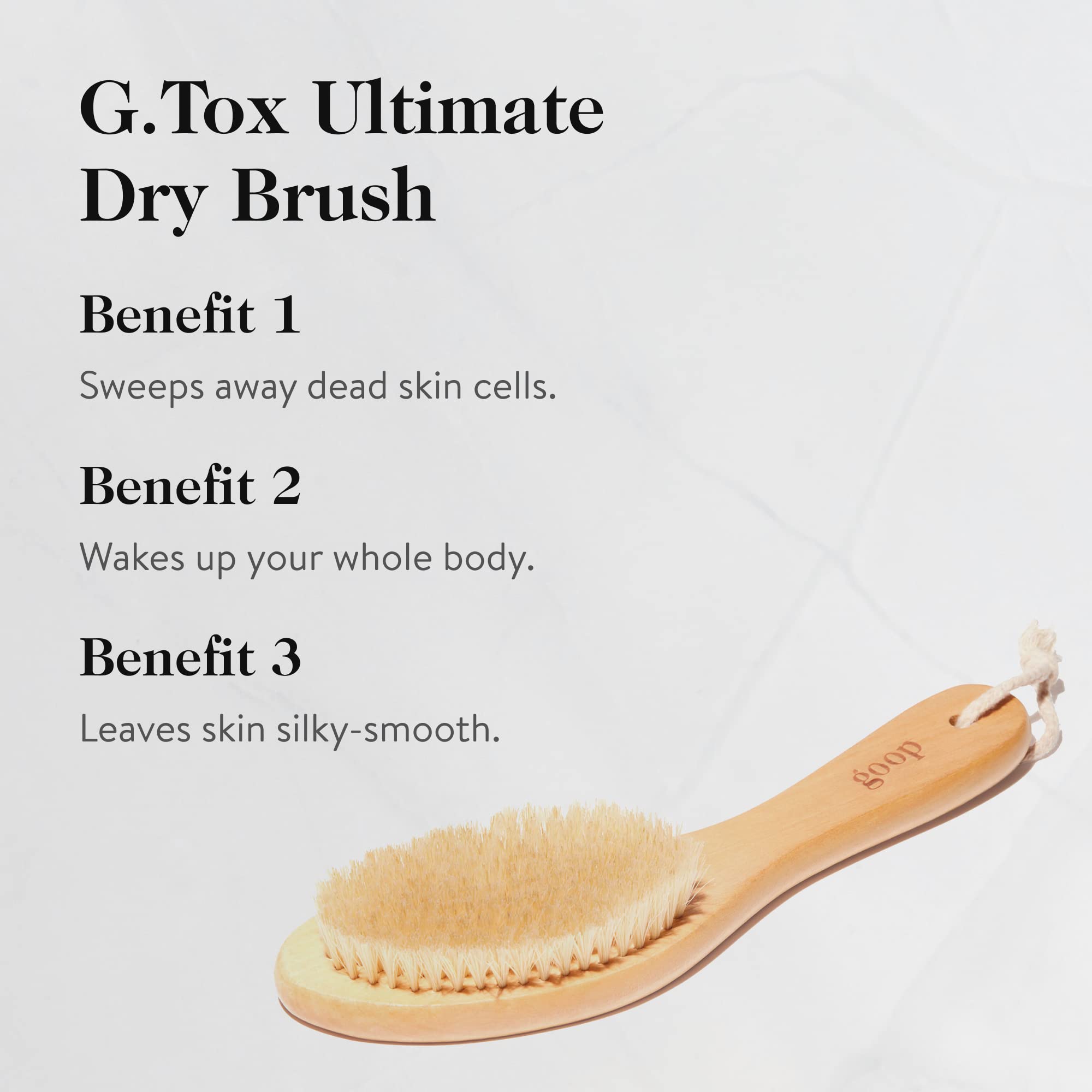goop G.Tox Ultimate Dry Brush - Exfoliates & Detoxifies Dead Skin - Leaves Skin Looking Luminous & Feeling Soft