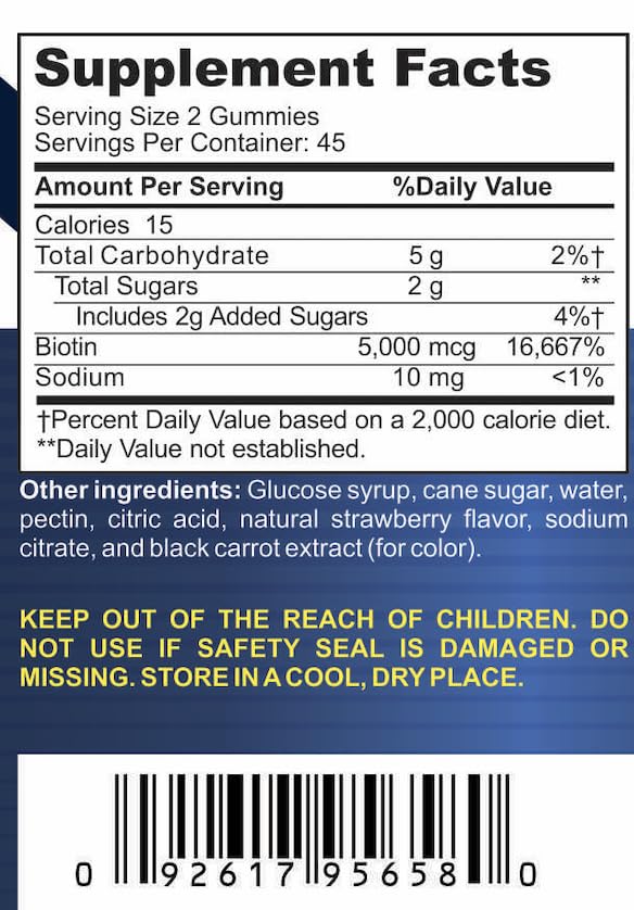 Bariatric Expert Biotin Vitamin – Fast-Melting Dietary Supplement for Adults Post Bariatric Surgery, 90 Count